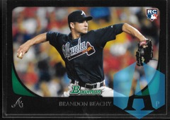 2011 Bowman Brandon Beachy #204 Black Rookie Atlanta Braves